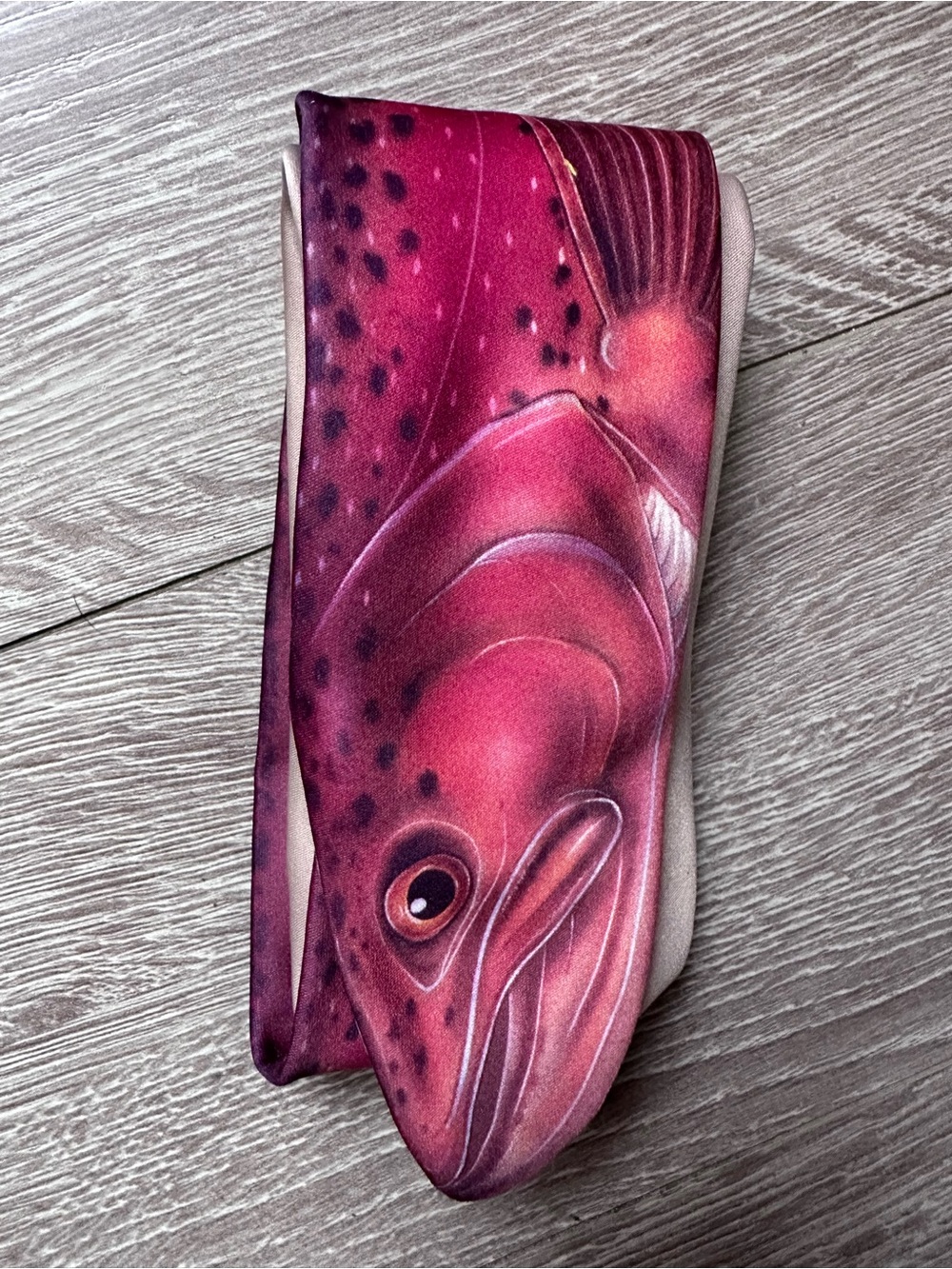 Vintage Ralph Marlin Fish graphic necktie with Graphic Print